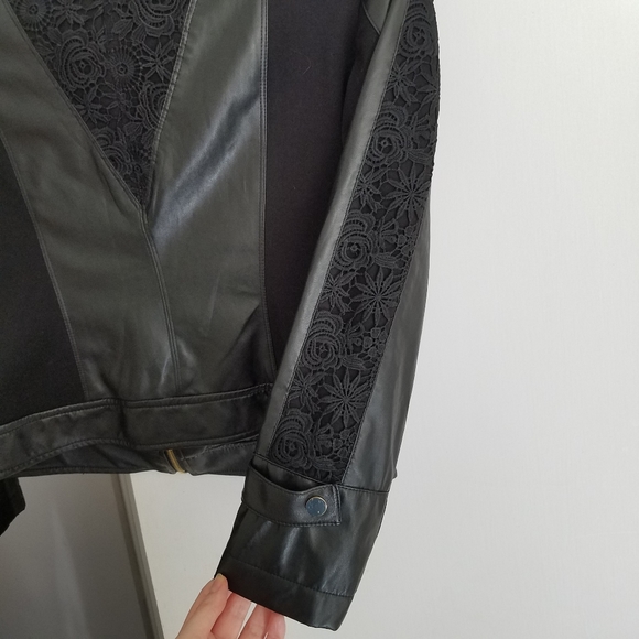 Leather Lace Black Jacket Small - Picture 7 of 9